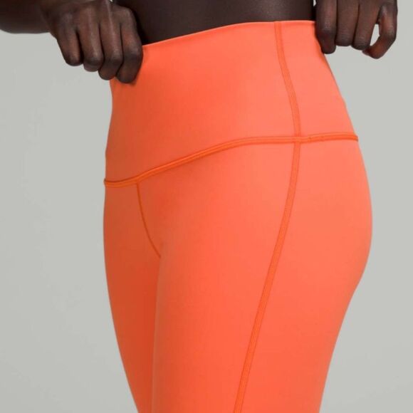 EUC Lululemon Wunder Under High-Rise Tight 25" Full-On Luxtreme Warm Coral sz 4 - Picture 4 of 5